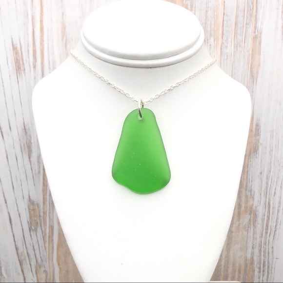 Artisan Jewelry - Genuine Sea Glass Summer Beach Pendant Necklace